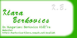 klara berkovics business card